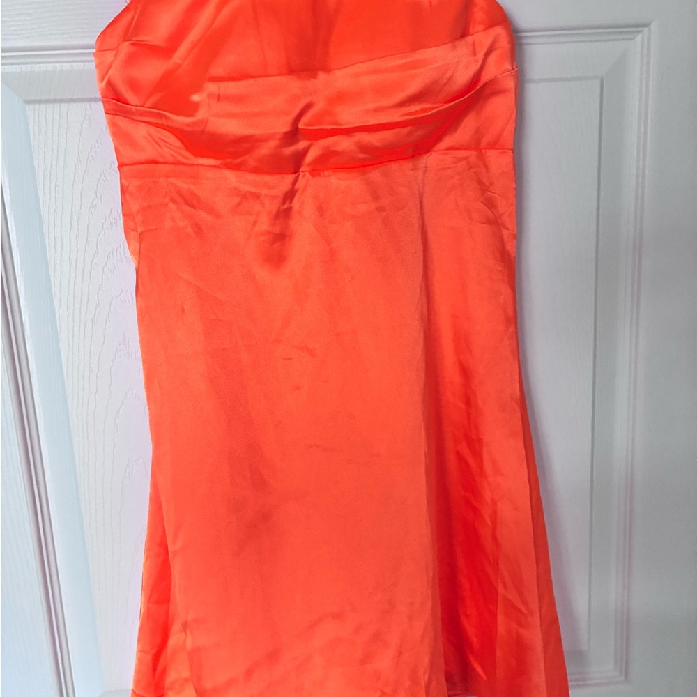 Vibrant Strapless Orange Dress